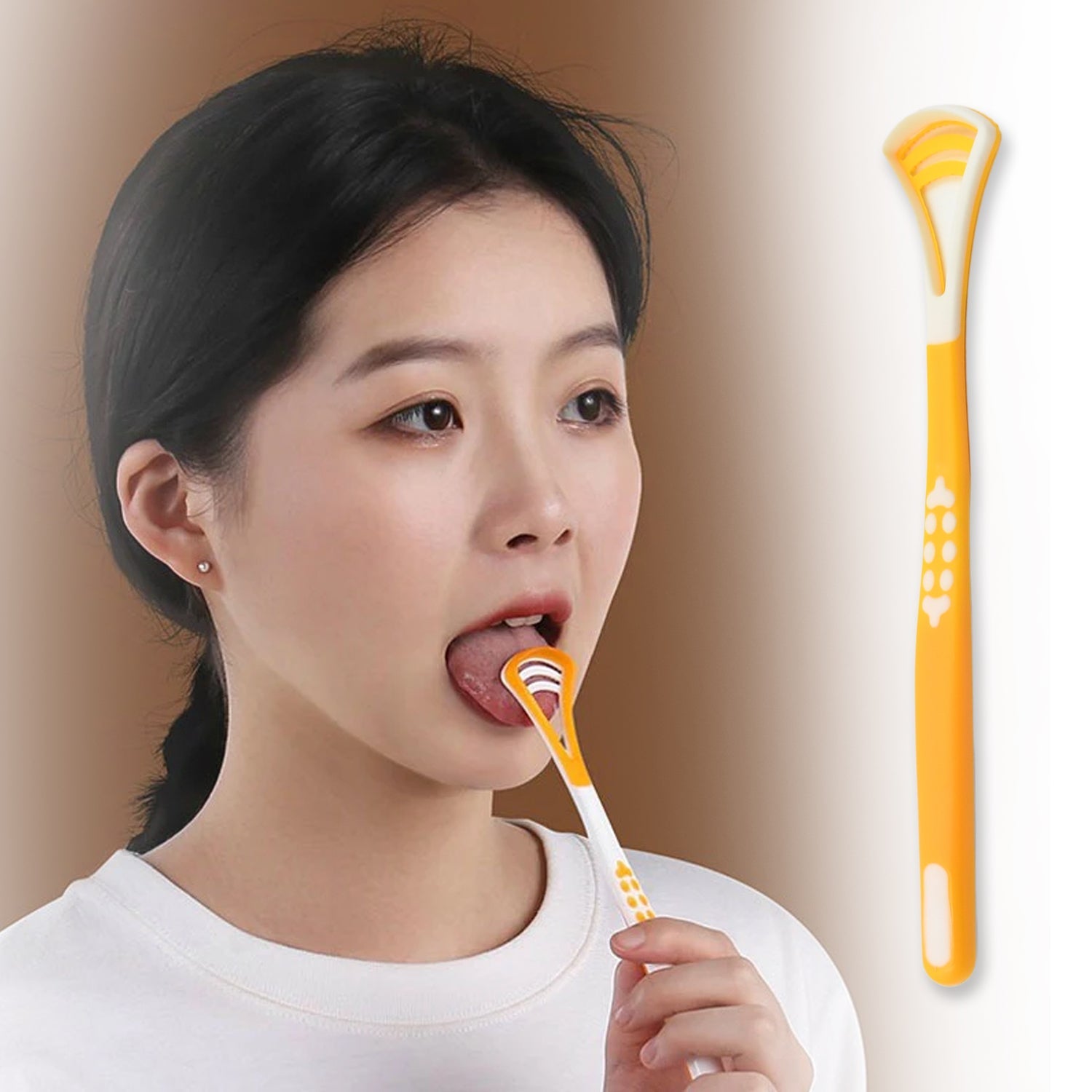 Tongue Scraper & Brush for Fresh Breath (1 Pc) Tongue Scraper & Brush for Fresh Breath (1 Pc)